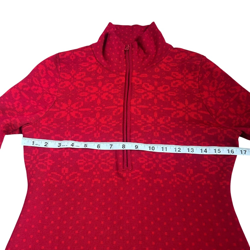 Icelandic Design Sweater Merino Wool Nordic Fair Isle Quarter Zip PM FLAWS - Picture 4 of 8